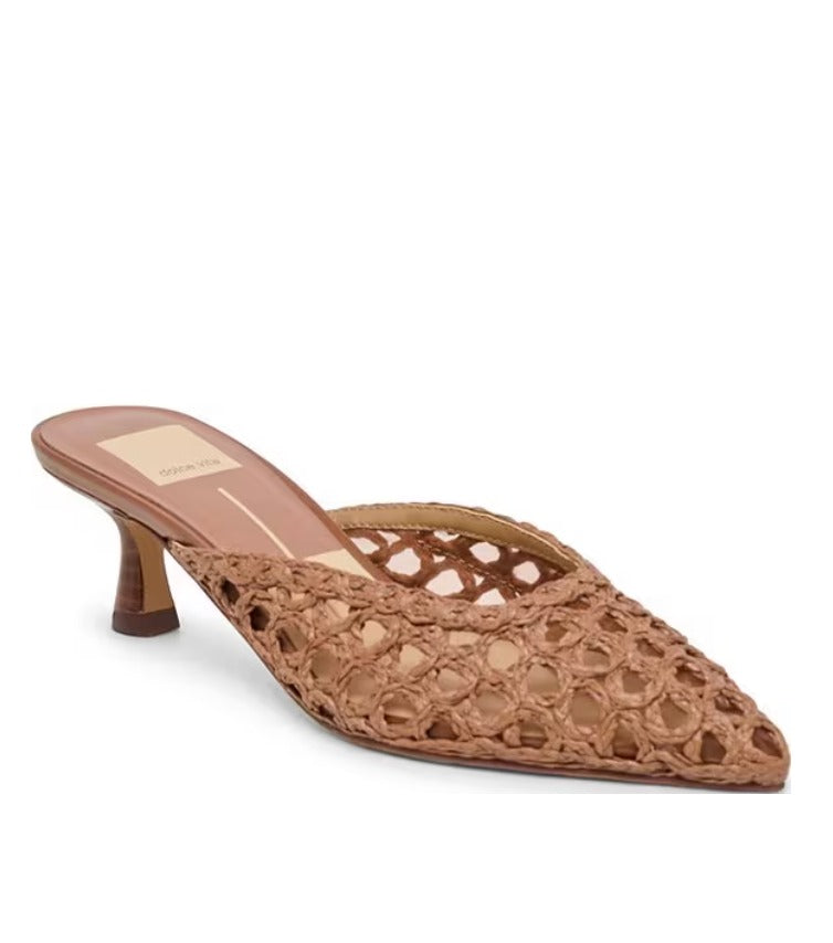Dolce Vita Cleo Loop Mule Brown Raffia