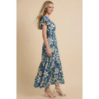 Pinch Floral Print Tiered Midi Dress