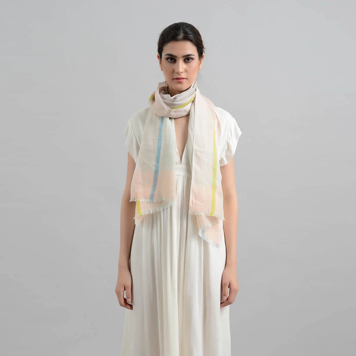 Sadhu Collective Handwoven Linen Scarf Morning Calm