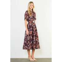 THML Short Sleeve Floral Print Maxi Dress