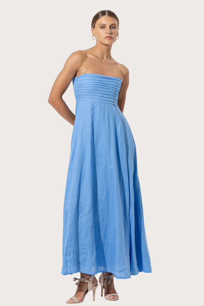 Lusana Talia Linen Maxi Dress