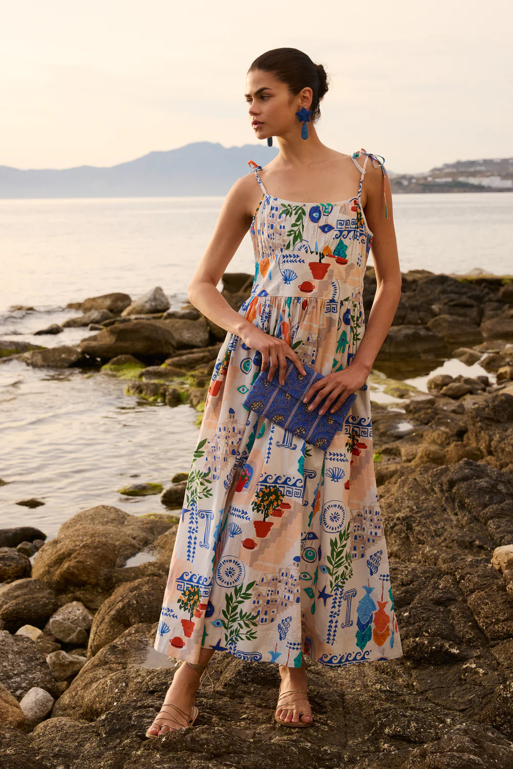 Oliphant Scarlett Corfu Print Maxi Dress