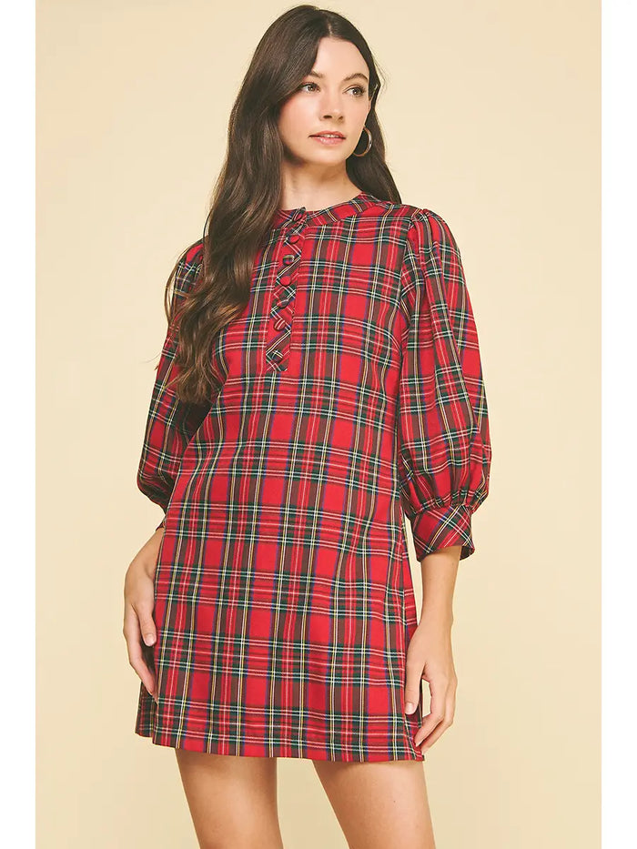 Pinch Plaid Mini Dress