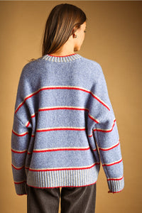 Miou Muse Stripe Crew Sweater