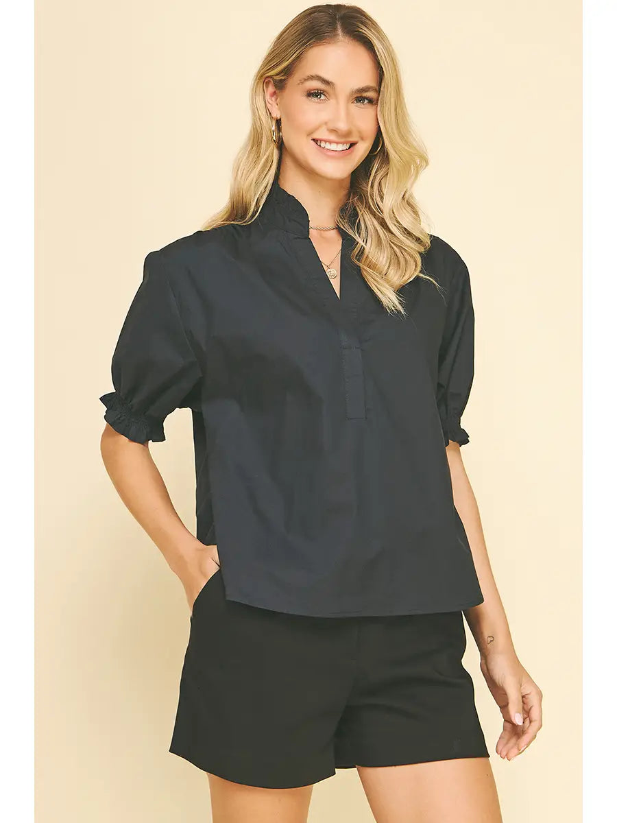 Pinch Balloon Sleeve Top