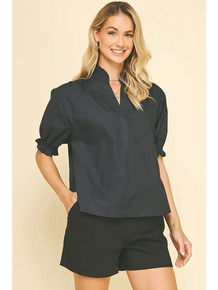 Pinch Balloon Sleeve Top