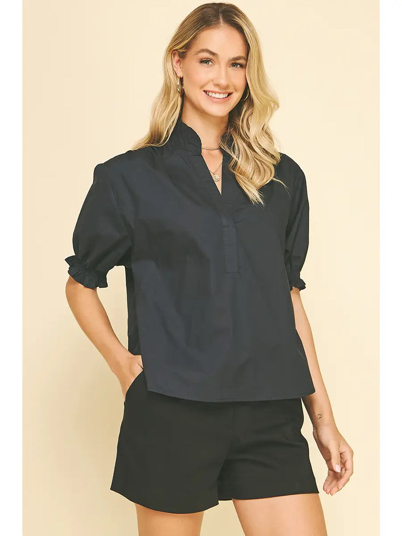 Pinch Balloon Sleeve Top