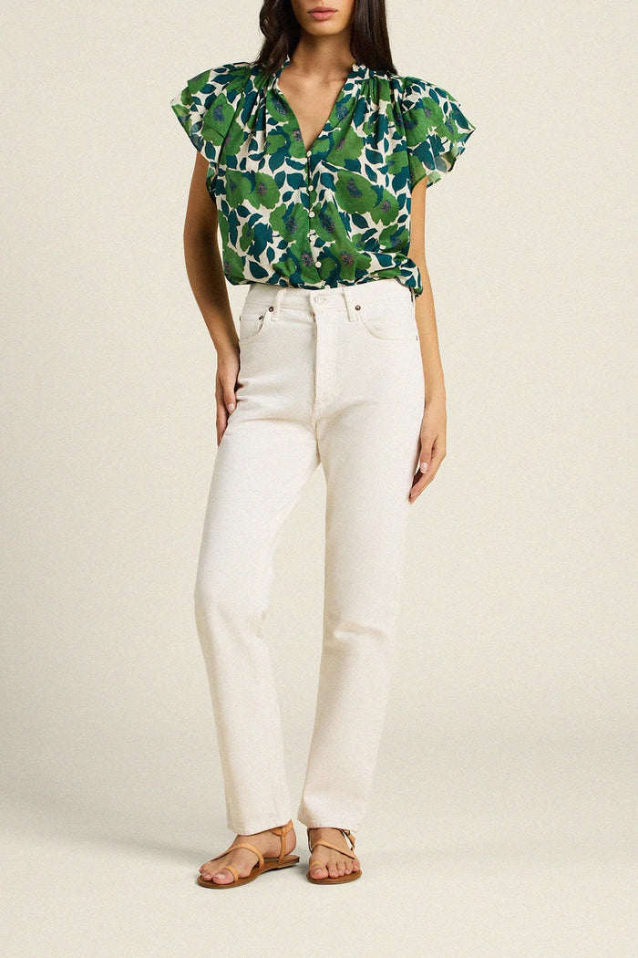 Trovata Birds of Paradis Violette Vega Floral Print Top