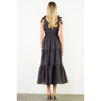 THML Tie Strap Circle Print Dress