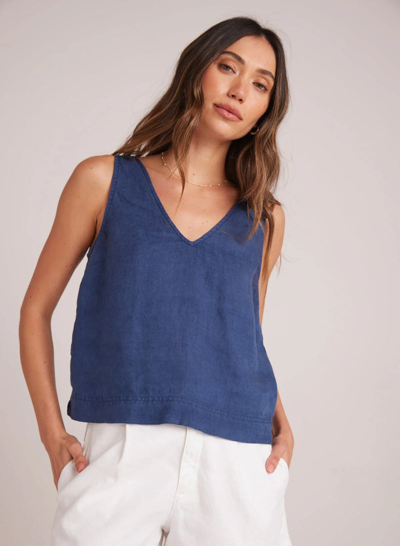 Bella Dahl Sleeveless Button Back V-Neck Top