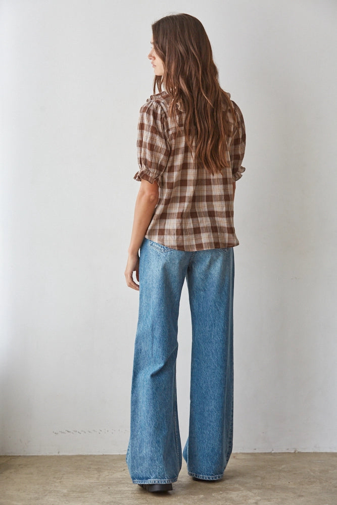 By Together Plaid Ruffle Top