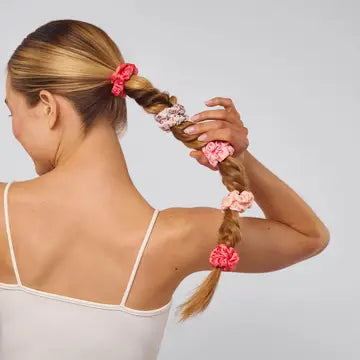 Kitsch Ruched Satin Scrunchies Cherry Blossom 5 Pc Set