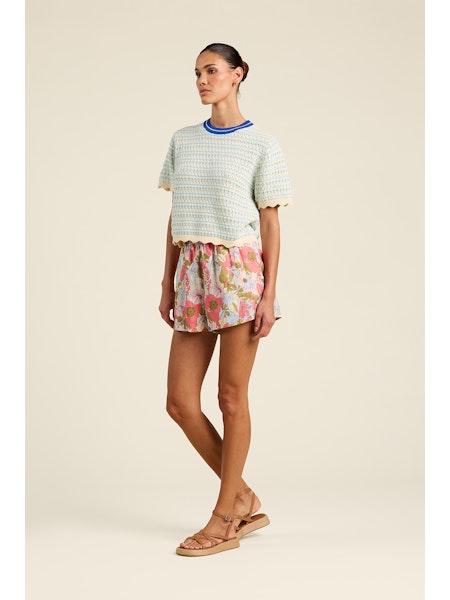 Trovata Birds of Paradis Jules Aqua Stripe Sweater