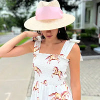 Kathleen Maeve Emma Bow Horse Print Maxi Dress