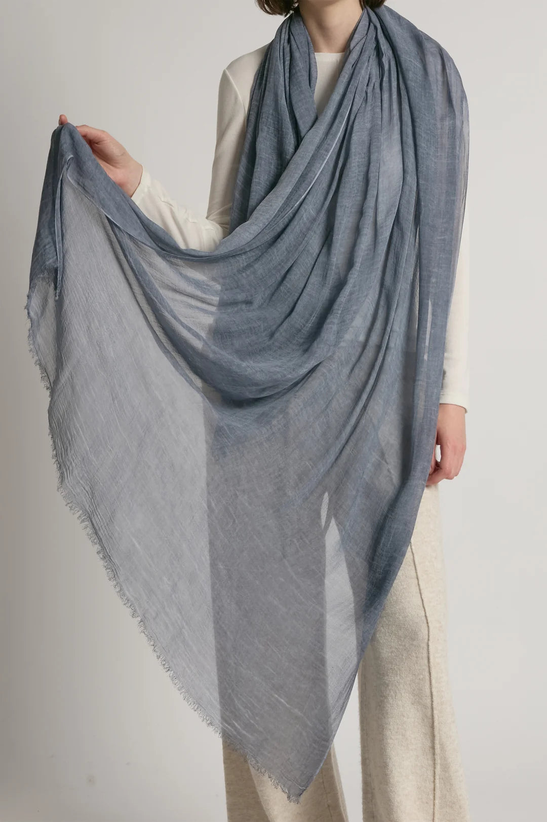 Common Knit Sheer Cotton Long Scarf