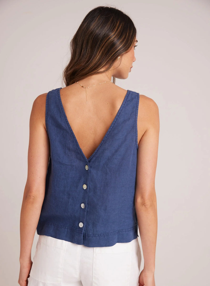 Bella Dahl Sleeveless Button Back V-Neck Top