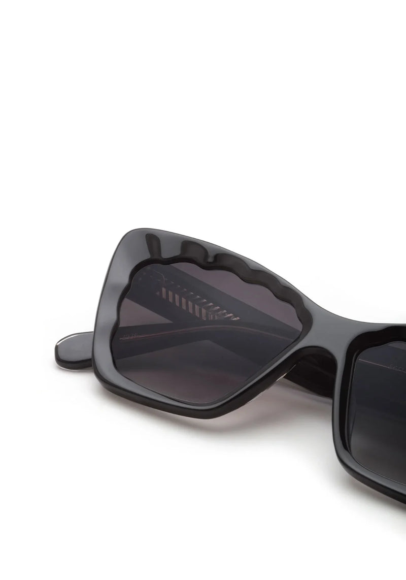 Krewe Brigitte Black + Black Crystal Sunglasses