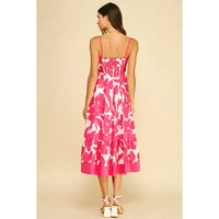 Pinch Bold Floral Print Tiered Midi Dress