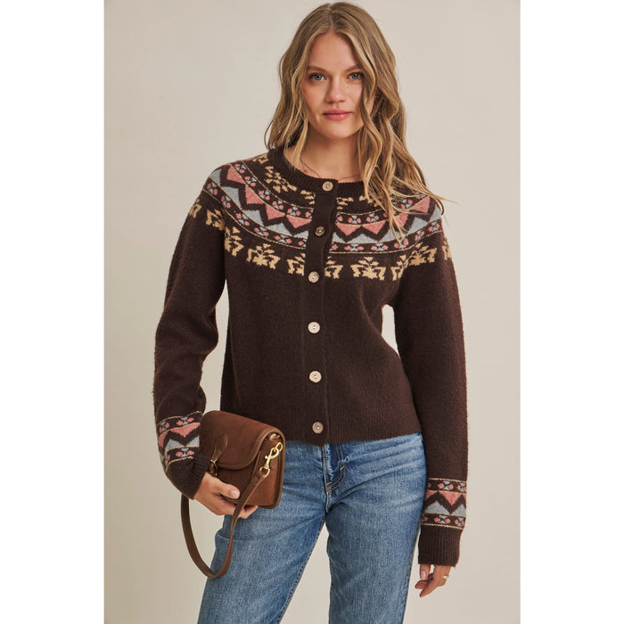 In February Nordic Fair Isle Cardigan