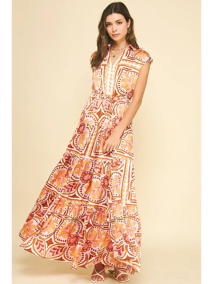 Pinch Floral Tiered Maxi Dress