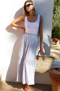 Emerson Fry Shirred Solstice Indigo Skirt