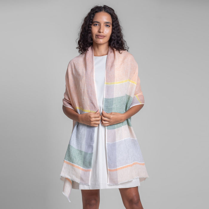 Sadhu Collective Soft Meadow Handwoven Linen Scarf