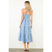 THML Thin Strap Pattern Tiered Dress