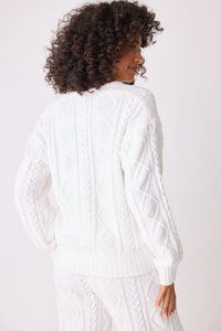 PJ Salvage Chenille Cable Crew Lounge Top