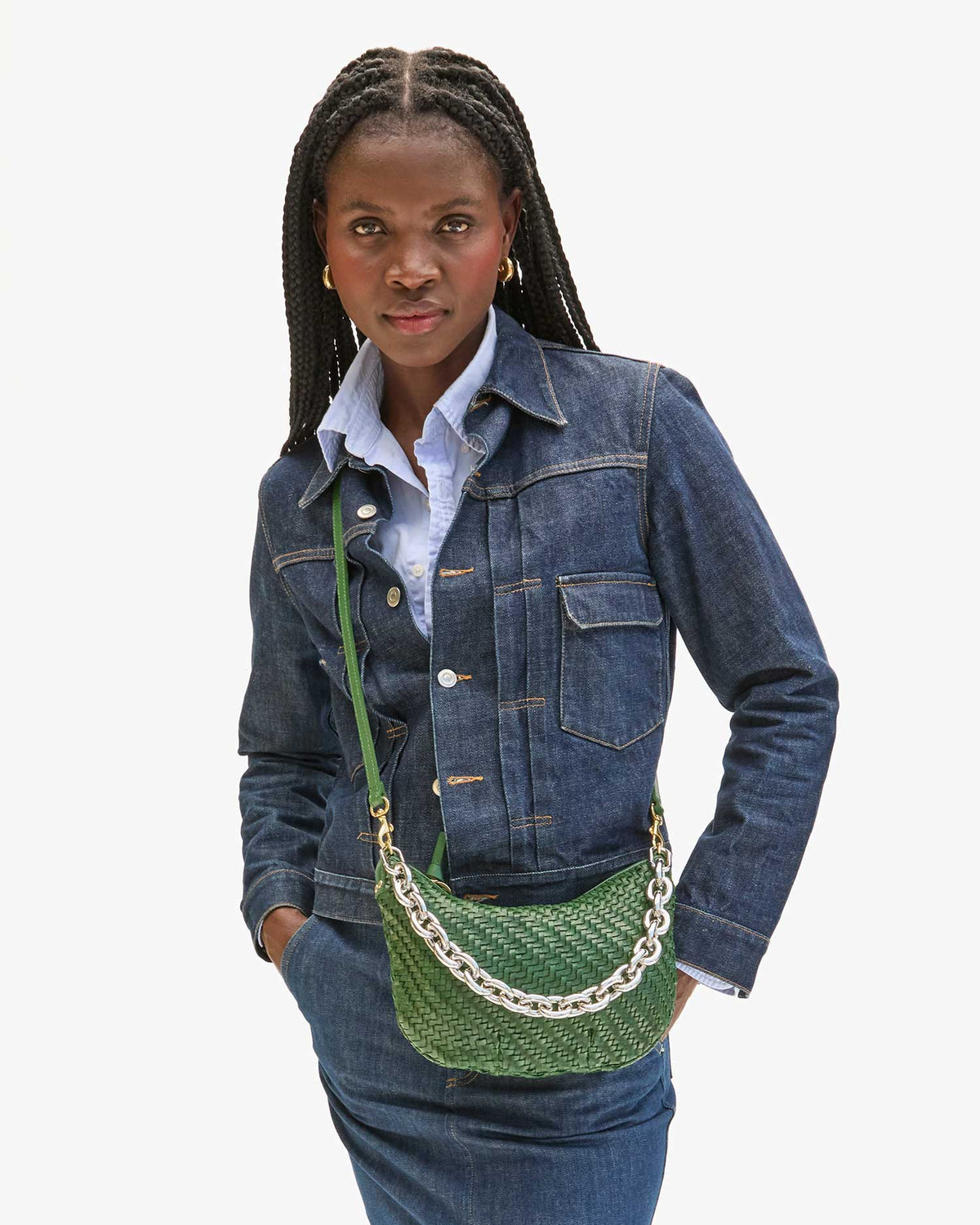 Clare V Petit Moyen Evergreen Messenger Bag