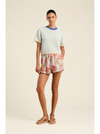 Trovata Birds of Paradis Jules Aqua Stripe Sweater