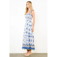 THML Floral Print Ruffle Strap Midi Dress