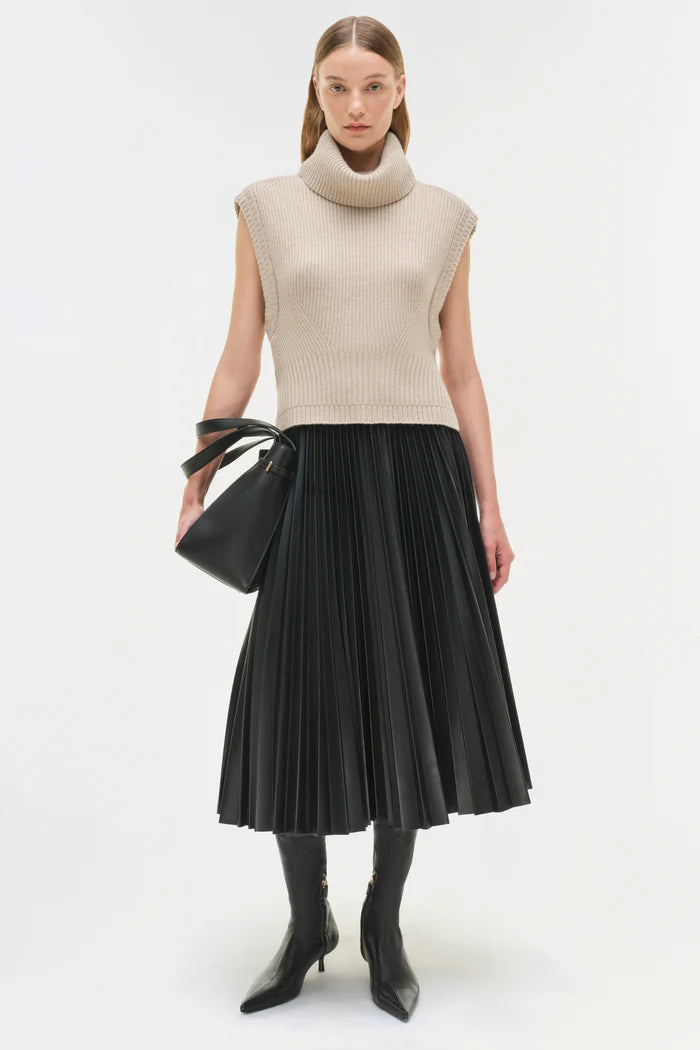 Simkhai Kezia Vegan Leather Midi Skirt