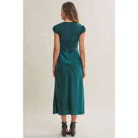 In February Silky Satin Lace Midi Dress
