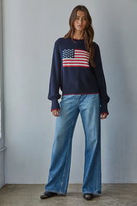 By Together America Flag Crew Sweater