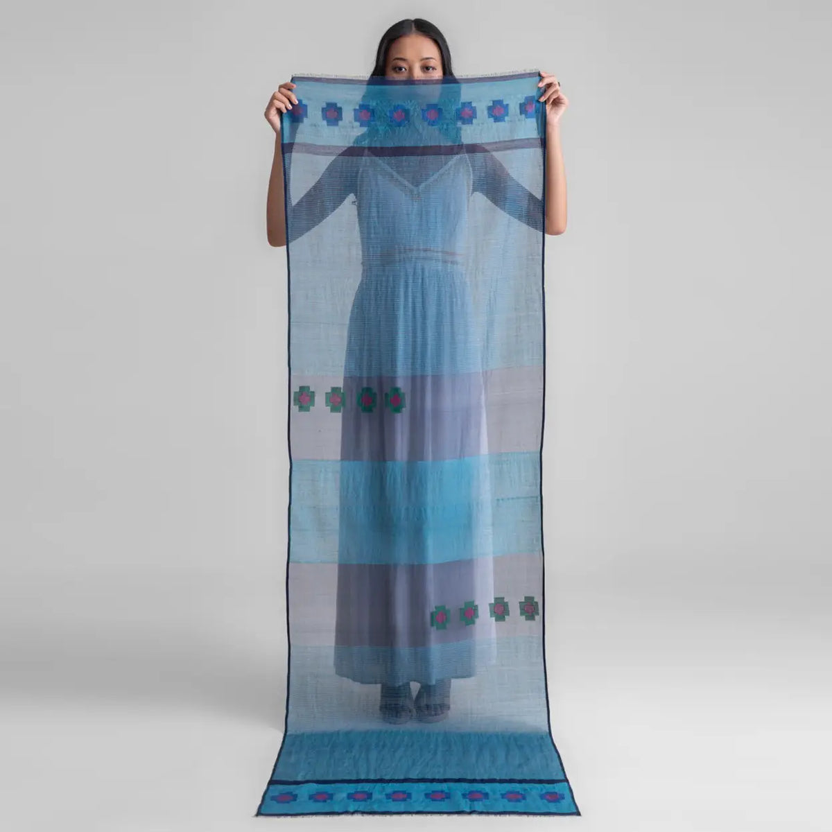 Sadhu Collective Silk Wool Jamdani Scarf