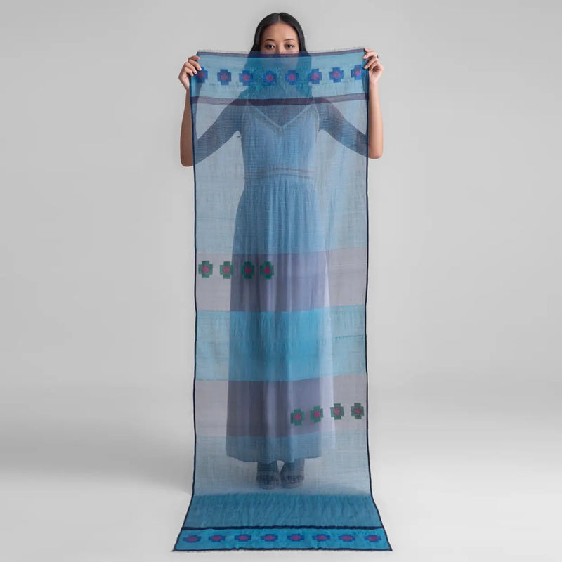 Sadhu Collective Silk Wool Jamdani Scarf