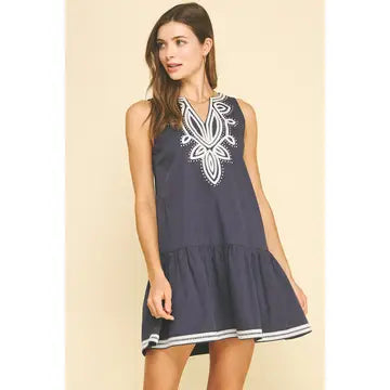 Pinch Embroidered Mini Dress