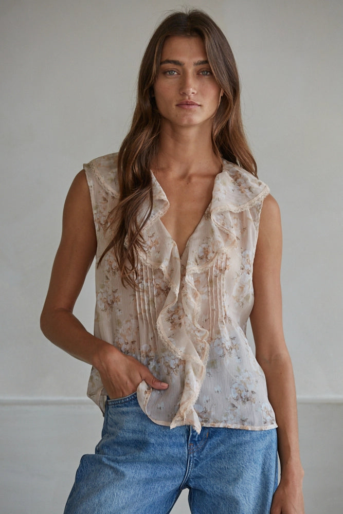 By Together Floral Print Sleeveless Top