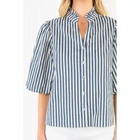 THML Stripe Button Down Top
