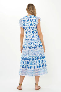 Oliphant Cinched Flirty Midi Marion Blue