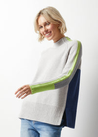 Zaket & Plover Intarsia Funnel Neck Sweater