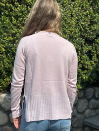 Kinross Hi Low Rib Trim Funnel Neck Sweater