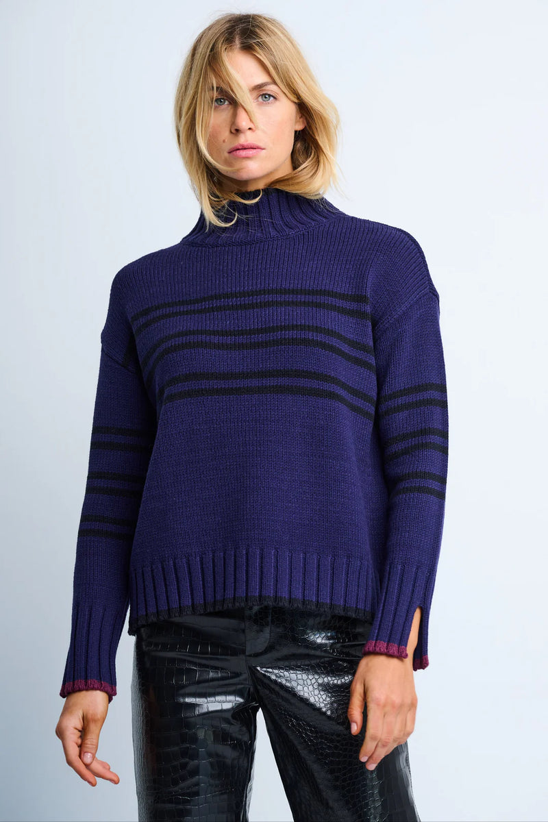 Lisa Todd Highline Stripe Mock Neck Sweater