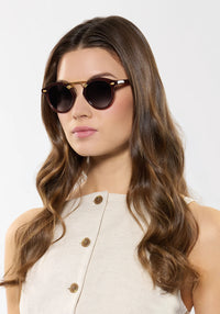 Krewe St. Louis II Espresso 18k Sunglasses