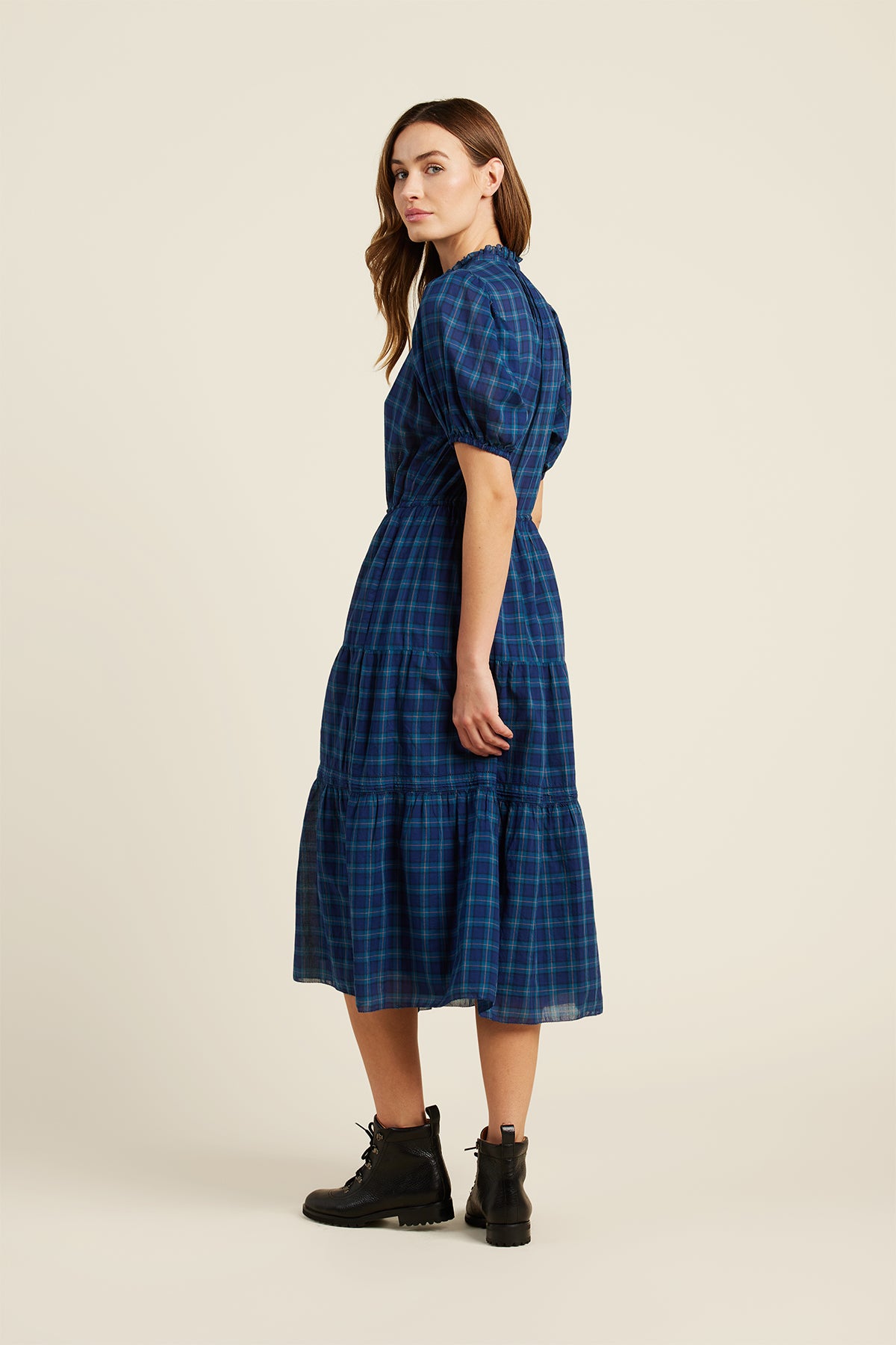 Trovata Birds of Paradis Oceanside Plaid Hildie Dress-Final Clearance