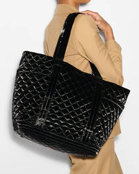 MZ Wallace Large Empire Tote Black Liquid