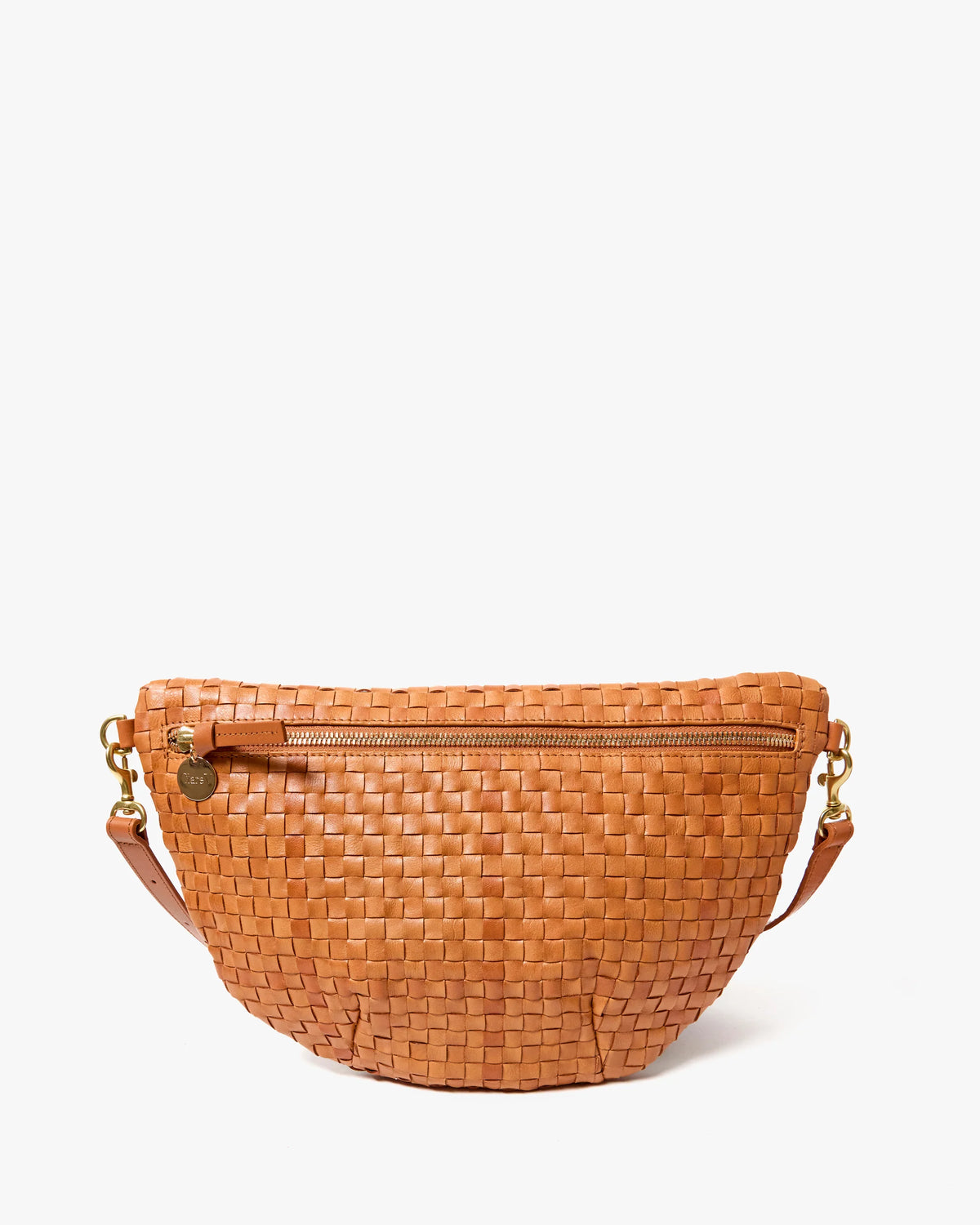 Clare V Grande Fanny Natural Woven Checker Bag