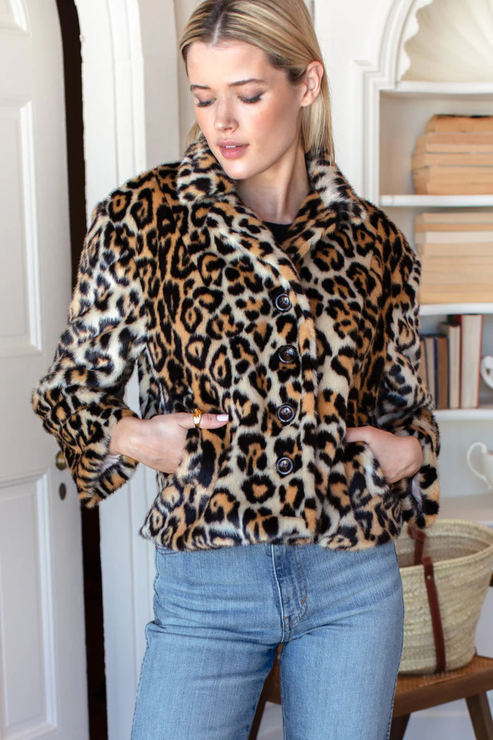 Emerson Fry Leopard Print Short Coat