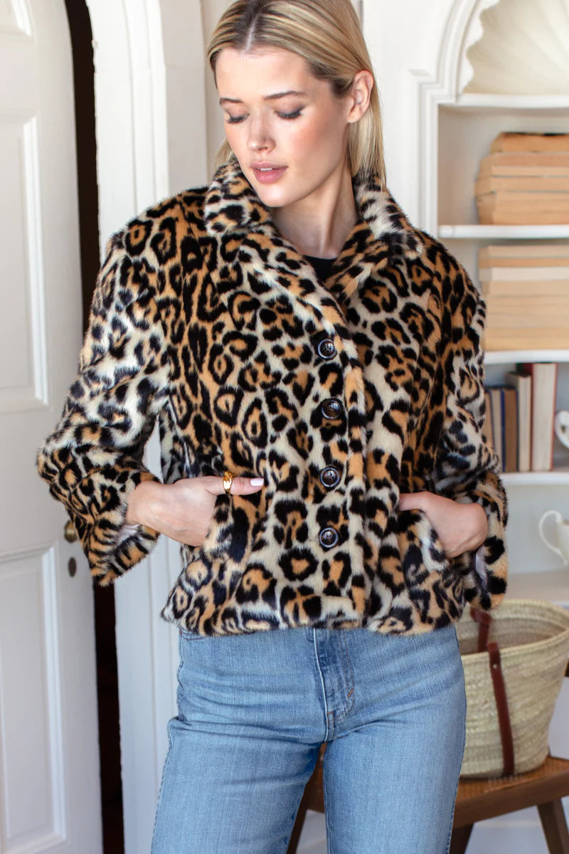 Emerson Fry Leopard Print Short Coat
