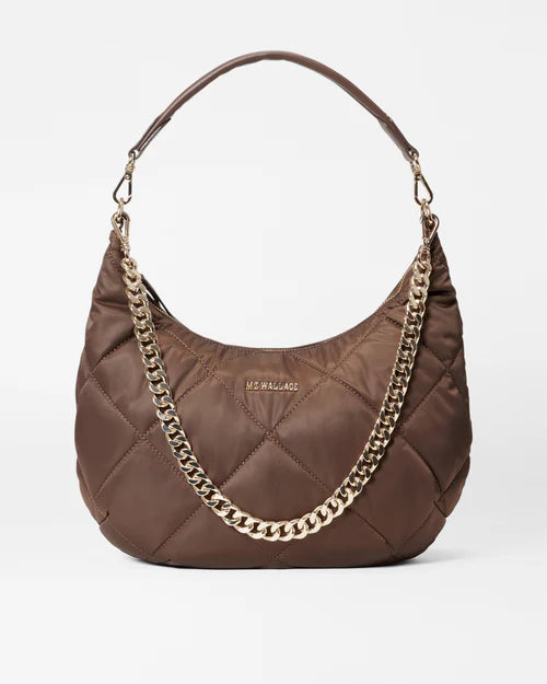 MZ Wallace Quilted Madison Shoulder Bag Walnut